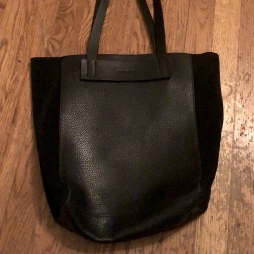 Treasure & Bond Black Leather Suede Hobo Bag Purse